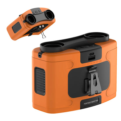 Socoolfan 20000Mah Outdoor Portable Waist Fan Hanging Neck Fan Strong Wind with Power Bank for Sports Courier Outdoor Working